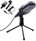 Microfone Com Fio Condensador Preto com triper