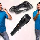 Microfone Com Fio Para Karaokê Excelente Para Voz Com Cabo