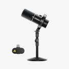 Microfone com suporte usb-c/xlr rgb pd200wt maono preto