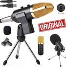 Microfone Condensador Cardióide Omnidirecional Usb Profissional Gravação Estúdio Podcast Pc Preto Dourado + Tripé Mesa Microfone Condensador Cardióide Omnidirecional Usb Profissional Gravação Estúdio Podcast Pc Preto Dourado + Tripé Mesa