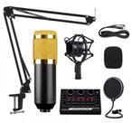 Microfone Condensador com Mesa de Som Podcast Live Profissional Tomate MT3502 Microfone Condensador com Mesa de Som Podcast Live Profissional Tomate MT3502