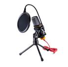 Microfone Condensador Com Pop filter E Tripé Para Karaokê, Youtubers e Aplicações Multimídia QYK222