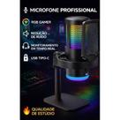 Microfone Condensador RGB Profissional Gamer USB Tipo C Podcast Streamer Alta Qualidade Com Redução Microfone Condensador RGB Profissional Gamer USB Tipo C Podcast Streamer Alta Qualidade Com Redução
