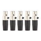 Microfone de áudio Mini XLR XLR de 4 núcleos com conector fêmea XLR, 5 unidades