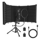 Microfone de gravação de estúdio, escudo de isolamento com filtro pop e suporte de tripé de metal, microfone de estúdio para PC, laptop, smartphone, microfone de música para gravar podcasts de canto