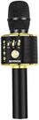 Microfone de karaokê BONAOK Wireless Bluetooth Q37 Preto Dourado