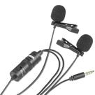 Microfone de Lapela Duplo Condensador Omnidirecional para Celular e Câmera Boya BYM1DM