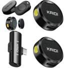 Microfone de lapela duplo redondo magnético Kaidi Lightning E Tipo-C descreto Para podcast video