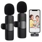 Microfone de Lapela Duplo Sem Fio Bluetooth USB-C Compatível com iPhone 15 Todos e Samsung Microfone de Lapela Duplo Sem Fio Bluetooth USB-C Compatível com iPhone 15 Todos e Samsung