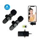 Microfone de Lapela Duplo Tipo C e Lightning Bluetooth ONEX