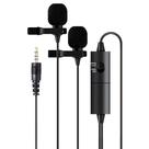 Microfone de lapela,duplo,uso universal,smartphone/câmera,6m,Omnidirecional
