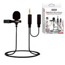 Microfone de Lapela P/ Celular Estéreo P2/P3 - Lavalier