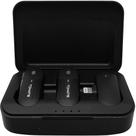 Microfone de Lapela Preto Sem Fio com Base para Carregamento Alcance 20 Metros - Tomate