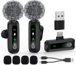 Microfone de Lapela Sem Fio GoorDik com USB-C - Compatível com Android Microfone de Lapela Sem Fio GoorDik com USB-C - Compatível com Android