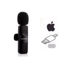 Microfone de Lapela Sem Fio K9 Vlog Compatível Tipo C e iPhone Direct Selling
