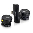 Microfone de Lapela sem Fio KMF4-C com Conexão Type-C e Padrão Omnidirecional Preto Kaidi