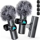 Microfone de Lapela Sem Fio Leettus para iPhone 15 e Android