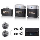 Microfone de Lapela sem fio para iPhone até Versão 14 DualChannel Boya BYM1V6