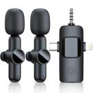 Microfone de lapela sem fio RICCHI 3 em 1 para iPhone/Android
