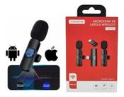 Microfone de lapela wireless type-c com adaptador para iphone tomate mt-2217