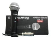 Microfone De Mão Dinâmico Sm100 Com Fio Soundvoice Preto