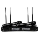 Microfone De Mão Duplo Sem Fio Uhf LM-1002 Lexsen Profissional Com Receptor 4 Antenas