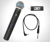Microfone De Mão Sem Fio Tsi X1 Uhf Usb 100 Frequências