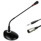 Microfone de Mesa Gooseneck p/Púlpito,Entrevista,Reunião,LED,Cabo XLRxP10,Chave Liga/Desliga,Espuma