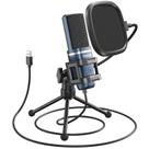 Microfone de podcast TONOR TC-777 USB com suporte e filtro pop