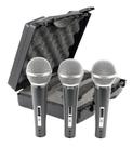 Microfone Dinamico CSR HT-48A-3 - Maleta 3 Microfones