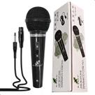 Microfone Dinâmico De Mão Com Fio 3M Preto Botão On Off