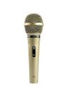 MICROFONE DINÂMICO DE METAL PRATA, Com CHAVE