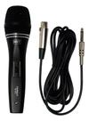 MICROFONE DINÂMICO DE METAL PRETO, PROFISSIONAL Com CHAVE