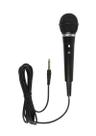 MICROFONE DINÂMICO DE PLASTICO PRETO, Com CHAVE