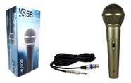Microfone Dinâmico Les on Ls-58 Champanhe Com Fio