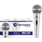 Microfone Dinâmico Supercardióide Cabo 4,5m MDC201 Prata Harmonics - Harmonics