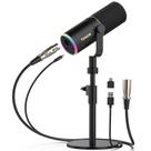 Microfone dinâmico TONOR TD520S com luz RGB para jogos