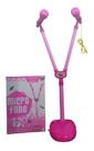 Microfone Duplo Infantil Musical Pedestal 2 Microfones conecta no celular