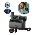 Microfone Duplo Lapela Kaidi P4c Profissional Com imã e Case Visor