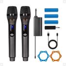 Microfone Duplo Profissional Sem Fio Karaoke Bateria Dinâmico Com Espuma