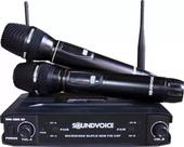 Microfone Duplo S/Fio Mm-320 Sf Uhf Recarregável SoundVoice