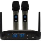 Microfone Duplo sem Fio LS926 UHF 16 Canais com Receptor com Display LCD Leson