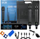 Microfone Duplo UHF Sem Fio Dylan QS-5 Com 300 Canais