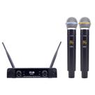 Microfone dylan profissional sem fio dw602 max duplo