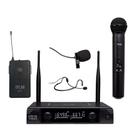 Microfone dylan sem fio duplo uhf transmissor udx-05