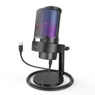 Microfone Gamer Fifine A8 Ampligame RGB, USB, PC PS4 PS5, com Suporte, Preto - A8