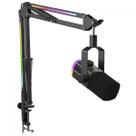 Microfone Gamer Fifine AmpliGame AM8PROT, RGB, USB/XLR, Preto, Com Braço Articulado