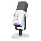 Microfone Gamer Fifine AmpliGame AM8W USB XLR RGB Branco