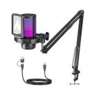 Microfone Gamer Maono DGM20S Com Braço Articulado, Condensador, RGB, Preto USB