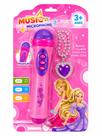 Microfone Infantil Musical Rosa Com Colar